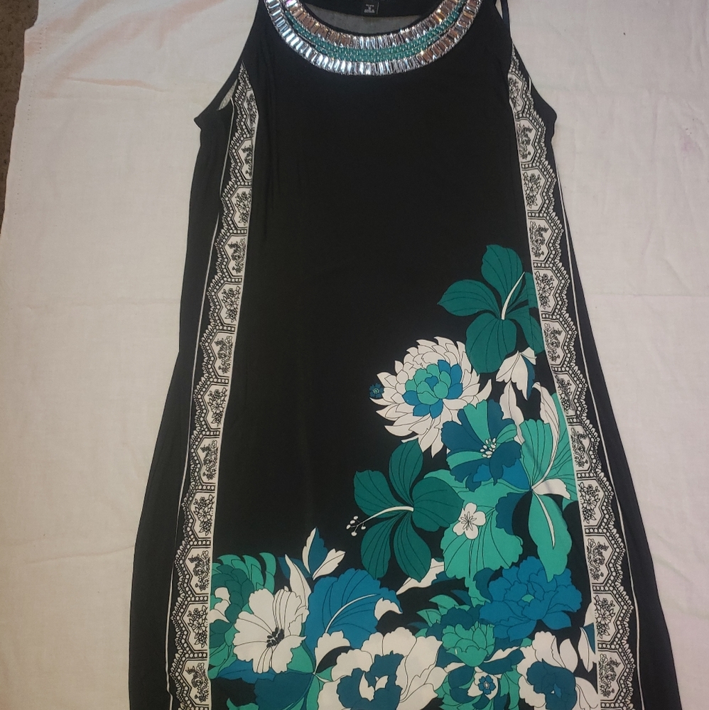 Women's Black Floral Dress - Roz & Ali - Petite-